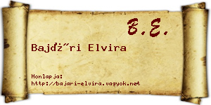 Bajári Elvira névjegykártya